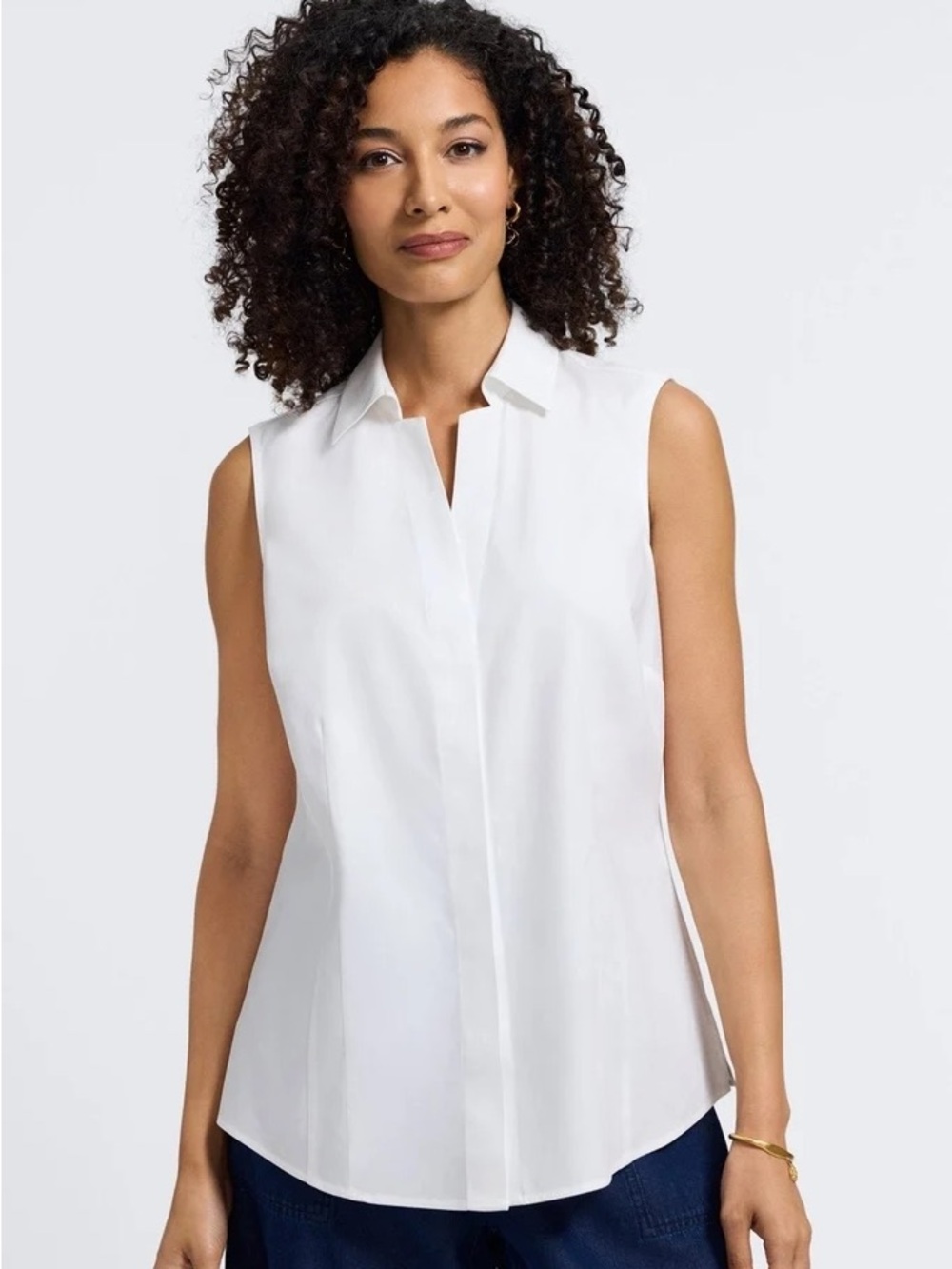 Foxcroft Taylor No Iron Stretch Sleeveless Shirt